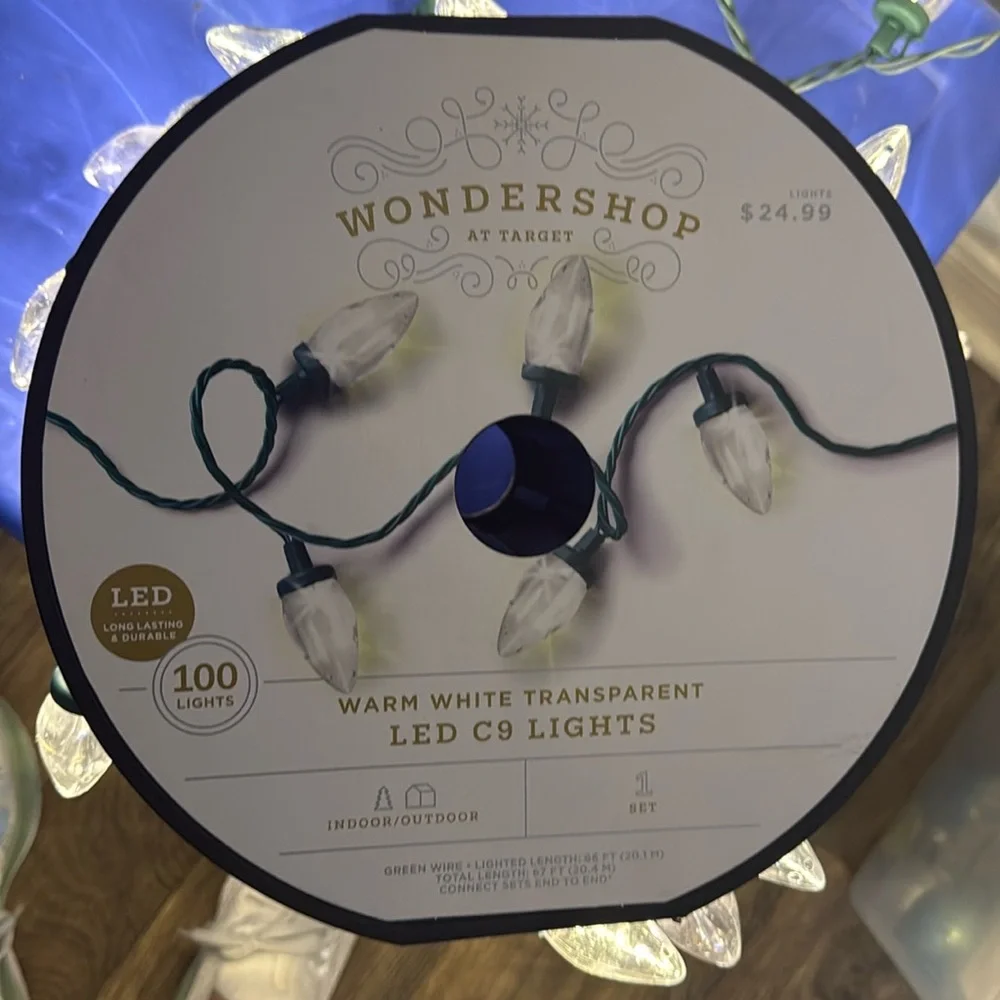Warm White Transparent LED C9 Lights